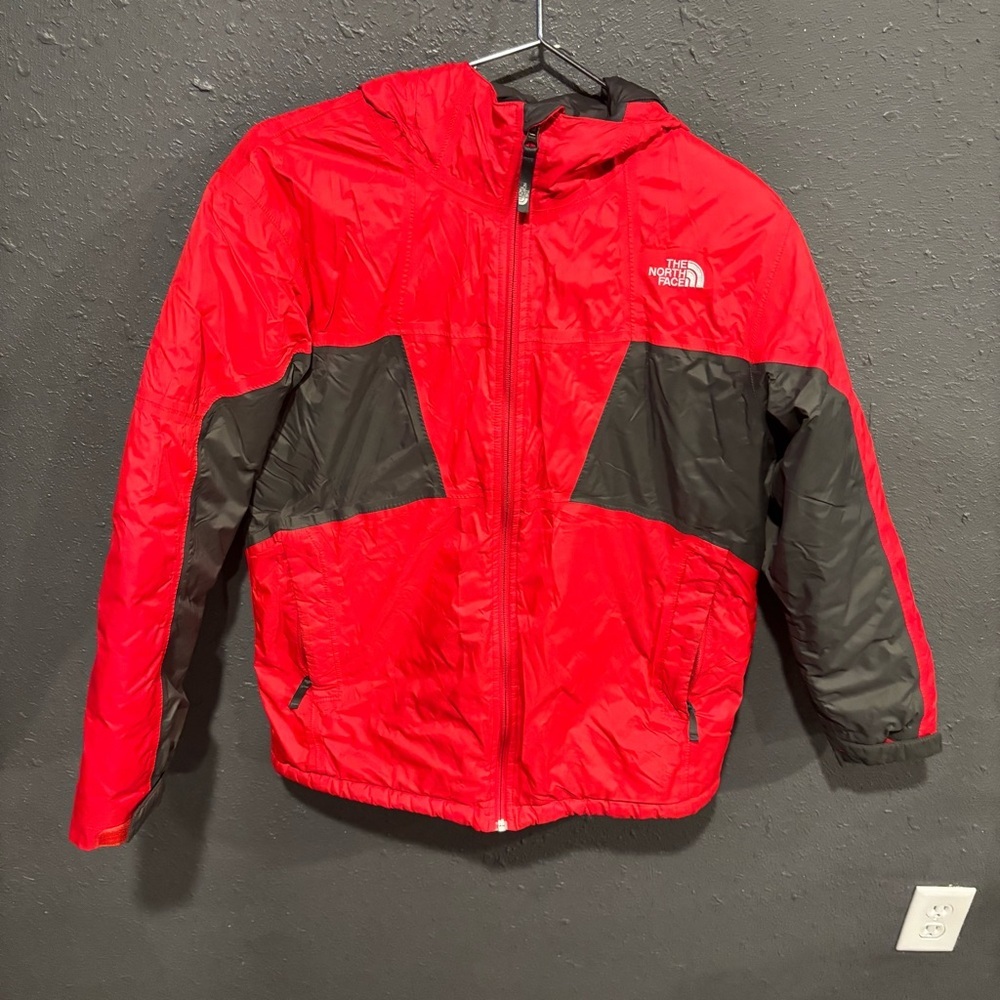 The North Face Red and Black Colorblock Winter Jacket
